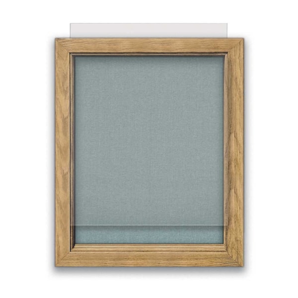 Indoor Enclosed Combo Board, 72"x36", Bronze Frame/Blue & Amethyst